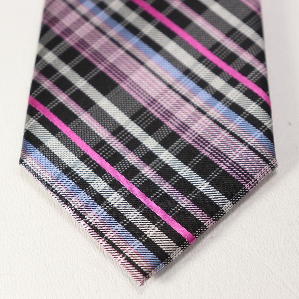 Vintage Esquire Tie Mens 57 in Silk Pink Black Mint Blue Lilac Colorful